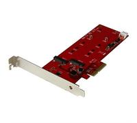 StarTech.com 2x M.2 SATA SSD Controller Card - PCIe - TAA PCIe M.2 Full-height / Low-profile PCI 2.0 Red CE FCC TAA