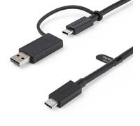 StarTech.com 3.3ft (1m) USB-C Cable with USB-A Adapter Dongle, USB 10Gbps/5Gbps, 100W (5A) PD, 8K 60Hz / 4K 144Hz DP Alt Mode - Thunderbolt Compatible