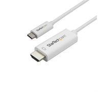 StarTech.com 3.3ft (1m) USB C to HDMI Cable - 4K 60Hz USB Type C to HDMI 2.0 Video Adapter Cable - Thunderbolt Compatible - Laptop to HDMI Monitor/Display - DP 1.2 Alt Mode HBR2 - White
