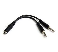 StarTech.com 3.5mm 4 Position to 2x 3 Position 3.5mm Headset Splitter Adapter - F/M
