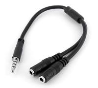 StarTech.com 3.5mm 4-pole Male to 2x3.5mm 3-pole Female Headset Adapter Cable, S