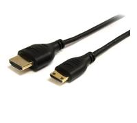 StarTech.com 3 Feet Slim High Speed HDMI Cable with Ethernet - HDMI to HDMI Mini M/M, Black
