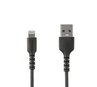 StarTech.com 3 foot (1m) Durable Black USB-A to Lightning Cable - Heavy Duty Rugged Aramid Fiber USB Type A to Lightning Charger/Sync Power Cord - Apple MFi Certified iPad/iPhone 12