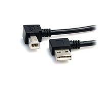 StarTech.com 3 ft / 91cm A Right Angle to B Right Angle USB Cable - 0.91m Right Angle USB 2.0 - 1x USB A 1x USB B - Black (USB2HAB2RA3)