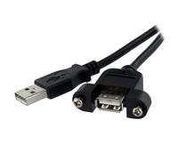 StarTech.com 3 ft Panel Mount USB Cable A to A - F/M