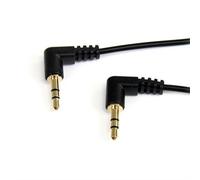 StarTech Audio Cable Slim 3.5mm Right Angle Stereo M/M 3 ft Black