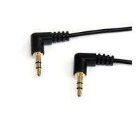 StarTech Audio Cable Slim 3.5mm Right Angle Stereo M/M 3 ft Black