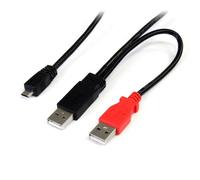 StarTech.com 3 ft USB Y Cable for External Hard Drive - Dual USB-A to Micro-B