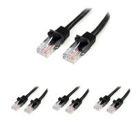 StarTech.com 3 m Black Cat5e Snagless RJ45 UTP Patch Cable - 3m Patch Cord - Ethernet Patch Cable - RJ45 Male to Male Cat 5e Cable (45PAT3MBK) (Pack of 4)