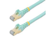 StarTech.com 3m CAT6a Ethernet Cable - 10 Gigabit Shielded Snagless RJ45 100W PoE Patch Cord - 10GbE STP Network Cable w/Strain Relief - Aqua Fluke Tested/Wiring is UL Certified/TIA