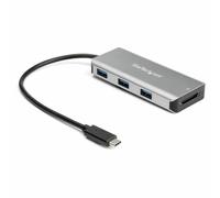 StarTech.com 3 Port 10Gbps USB C Hub with SD Card Reader - 3x USB-A & 1x SD Slot - Portable USB 3.1/3.2 Gen 2 Type C Adapter Hub - Laptop Hub - USB Bus Powered - Thunderbolt 3 Compatible~3 Port 10Gbps USB C Hub with SD Card Reader - 3x USB-A & 1x SD Slot