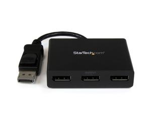 StarTech.com 3-Port Multi Monitor Adapter - DisplayPort 1.2 MST Hub to Dual 4K 30Hz & 1x 1080p - Video Splitter for Extended Desktop Mode on Windows PCs Only - DP to 3x DP Monitors