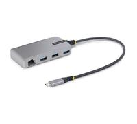 StarTech.com 3-Port USB-C Hub with Ethernet - 3x USB-A Ports Gigabit Ethernet RJ45 USB 3.0 5Gbps Bus-Powered 1ft/30cm Long Cable - Portable Laptop USB Type-C Hub Adapter w/GbE