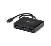 StarTech.com 3-Port USB-C Multi-Monitor Adapter, USB Type-C to 3x DisplayPort 1.2 MST Hub, Triple 1080p 30Hz DP Laptop Display Extender / Splitter, Extra-Long Built-In Cable, Windows (MSTCDP123DP)