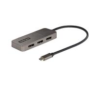 StarTech.com 3-Port USB-C Multi-Monitor Adapter, USB Type-C to 3x DisplayPort 1.4 MST Hub, Triple 4K 60Hz DP Laptop Display Extender / Splitter, HDR, Extra-Long Built-In Cable - Windows Only
