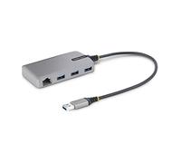StarTech.com 3-Port USB Hub with Ethernet - 3x USB-A Ports - Gigabit Ethernet (RJ-45) - USB 3.0 5Gbps - Bus-Powered - 1ft/30cm Long Cable - Portable Laptop USB Hub Adapter w/ GbE