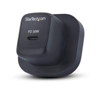 StarTech.com 30W USB-C Wall Charger, Portable GaN Charger with USB Power Delivery Fast Charging, GaN 5V/9V/15/20V PD, USB-C Charger, Black
