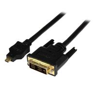 StarTech.com 3ft (1m) Micro HDMI to DVI Cable - Micro HDMI to DVI Adapter Cable - Micro HDMI Type-D Device to DVI-D Single Link Monitor/Display/Projector Video Converter Cord - Durable (HDDDVIMM1M)