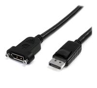 StarTech.com 3ft (1m) Panel Mount DisplayPort Cable - 4K x 2K - DisplayPort 1.2 Extension Cable Male to Female - DP Video Extender Cord with Panel Mount DP Connector - DP Monitor Cable