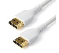 StarTech.com 3ft (1m) Slim HDMI 2.0 Cable Flexible Premium Certified HDMI Cord with Ethernet UHD 4K 60Hz HDR10 Durable Aramid Fiber Design with TPE Jacket White