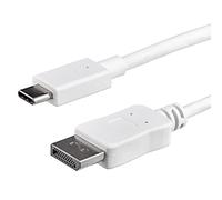 StarTech.com 3ft/1m USB C to DisplayPort 1.2 Cable 4K 60Hz - USB-C to DisplayPort Adapter Cable HBR2 - USB Type-C DP Alt Mode to DP Monitor Video Cable - Works w/ Thunderbolt 3 - White (CDP2DPMM1MW)