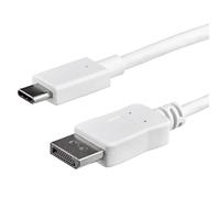 StarTech.com 3ft/1m USB C to DisplayPort 1.2 Cable 4K 60Hz - USB-C to DisplayPort Adapter Cable HBR2 - USB Type-C DP Alt Mode to DP Monitor Video Cable - Works w/ Thunderbolt 3 - White