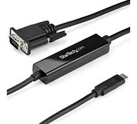 StarTech.com 3ft/1m USB C to VGA Cable - 1920x1200/1080p USB Type C to VGA Video Active Adapter Cable - Thunderbolt 3 Compatible - Laptop to VGA Monitor/Projector - DP Alt Mode HBR2 (CDP2VGAMM1MB)