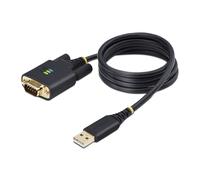 StarTech.com 3ft (1m) USB to Serial Adapter Cable COM Retention Interchangeable Screws/Nuts USB-A to DB9 RS232 FTDI IC ESD Protection Windows/macOS/Linux