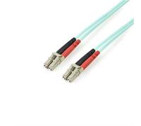 StarTech.com Fiber Optic Cable - 10 Gb Aqua - Multimode Duplex 50/125 - LSZH - LC/LC - 3 m~3m (10ft) LC/UPC to LC/UPC OM3 Multimode Fiber Optic Cable, Full Duplex 50/125µm Zipcord Fiber, 100G Networks, LOMMF/VCSEL, <0.3dB Low Insertion Loss, LSZH Fiber Pa