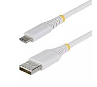 StarTech 3m (10ft) USB-A to USB-C Fast Charging Cable, 15W 3A, Dual-Layer Braided Nylon/TPE Jacket, Durable USB-A to Type C Charger Cord, White USB A to USB C Cable