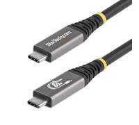StarTech.com 3m (10ft) USB4 Cable 20Gbps USB-IF Certified USB-C Cable 60W PD 4K 120Hz DP 2.1 TPE Jacket Black USB-C Cord