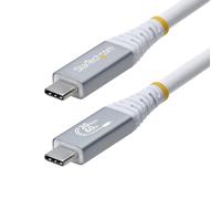 StarTech.com 3m (10ft) USB4 Cable, 20Gbps, USB-IF Certified USB-C Cable, 60W PD, 4K 120Hz DP 1.4, TPE Jacket, White USB-C Cord