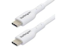 StarTech.com 3m (9.8ft) White USB-C Charging Cable, USB C Cable, USB 2.0 Type-C Laptop Charger Cord, 60W 3A Power Delivery, TPE Jacket, USB-C Data Transfer Cable, M/M
