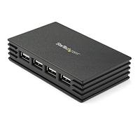 StarTech.com 4 Port Compact Black USB 2.0 Hub - Bus-powered or with Included Power Adapter - Portable Mac/PC laptop hub (ST4202USB)