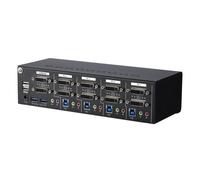 StarTech.com 4 Port Dual Monitor Dual Link DVI KVM Switch 1440p - Dual Screen/View/Display Compact USB KVM Switch w/Integrated USB 3.0 Hub & Audio - Dell HP Apple Lenovo TAA Compliant