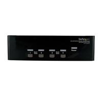 StarTech.com 4 Port DVI VGA Dual Monitor KVM Switch USB with Audio & USB 2.0 Hub - TAA