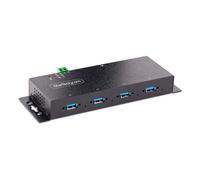 StarTech.com 4-Port Industrial USB 3.0 5Gbps Hub - Rugged USB Hub w/ ESD and Surge Protection - DIN/Wall/Desk Mountable USB-A Hub - USB Expander w/Locking Ports Heavy Duty