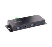 StarTech.com 4-Port Industrial USB 3.0 5Gbps Hub - Rugged USB Hub w/ ESD and Surge Protection - DIN/Wall/Desk Mountable USB-A Hub - USB Expander w/Locking Ports Heavy Duty