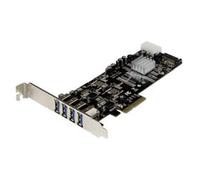 StarTech.com 4 Port PCI Express (PCIe) SuperSpeed USB 3.0 Card Adapter w/ 2 Dedicated 5Gbps Channels - UASP - SATA / LP4 Power
