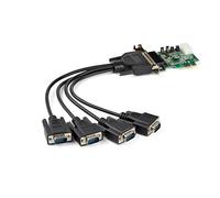 StarTech.com 4-port PCI Express RS232 Serial Adapter Card - PCIe RS232 Serial Host Controller Card - PCIe to Serial DB9 - 16950 UART - Low Profile Expansion Card - Windows/Linux - TAA