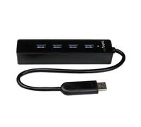 StarTech.com 4 Port Portable SuperSpeed USB 3.0 Hub with Built-in Cable~4 Port P