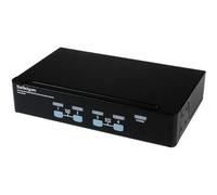 StarTech.com 4 Port Rack Mountable USB KVM Switch with Audio & USB 2.0 Hub - KVM switches (Black, USB, USB, 1U, Wired, 1920 x 1440 pixels)