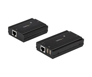StarTech.com 4-Port USB 2.0 Extender Hub over Single CAT5e/CAT6 Ethernet Cable (RJ45) - 330ft (100m) - USB Extender Hub Adapter Kit - Metal Housing - Externally Powered - 480 Mbps - TAA
