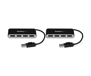 StarTech.com 4 Port USB 2.0 Hub - USB Bus Powered - Portable Multi Port USB 2.0 Splitter and Expander Hub - Small Travel USB Hub (ST4200MINI2) (Pack of 2)