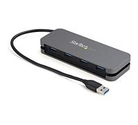 StarTech.com 4 Port USB 3.0 Hub - USB-A to 4x USB-A - SuperSpeed 5Gbps Portable USB 3.1 Gen 1 Type-A Hub - USB Bus Powered - Laptop/Desktop USB Hub with Long Cable 28cm & Cable Management~4 Port USB 3.0 Hub - USB-A to 4x USB-A - SuperSpeed 5Gbps Portable