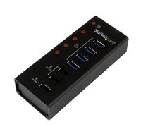 StarTech.com 4 Port USB 3.0 Hub (5Gbps) plus 3 Dedicated USB Charging Ports (2 x 1A & 1 x 2A) - Wall Mountable Metal Enclosure