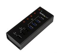 StarTech.com 4 Port USB 3.0 Hub plus 3 Dedicated USB Charging Ports (2 x 1A & 1 x 2A) - Wall Mountable Metal Enclosure~4 Port USB 3.0 Hub (5Gbps) plus 3 Dedicated USB Charging Ports (2 x 1A & 1 x 2A) - Wall Mountable Metal Enclosure