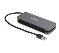 StarTech.com 4 Port USB 3.0 Hub - USB-A to 4x USB-A - SuperSpeed 5Gbps Portable USB 3.2 Gen 1 Type-A Hub - USB Bus Powered - Laptop/Desktop USB Hub with Long Cable 28cm & Cable Management