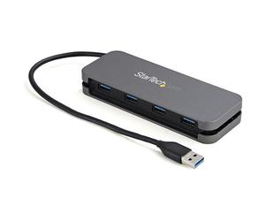 StarTech.com 4 Port USB 3.0 Hub - USB-A to 4x USB-A - SuperSpeed 5Gbps Portable USB 3.2 Gen 1 Type-A Hub - USB Bus Powered - Laptop/Desktop USB Hub with Long Cable 28cm & Cable Management