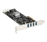 StarTech.com 4 Port USB 3.0 PCIe Card w/ 4 Dedicated Channels - UASP - USB 3.0 PCI Express Card Adapter - USB adapter - PCIe x4 - USB 3.0 x 4